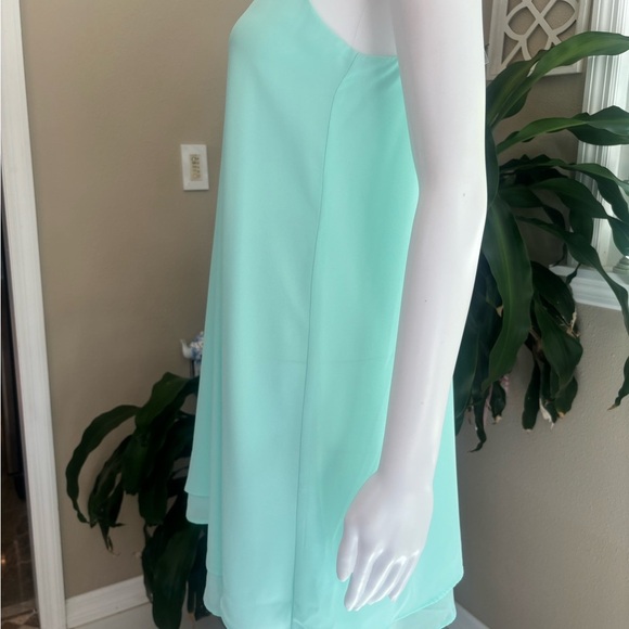 Elegant Mint Green Sleeveless Dress - Picture 3 of 9